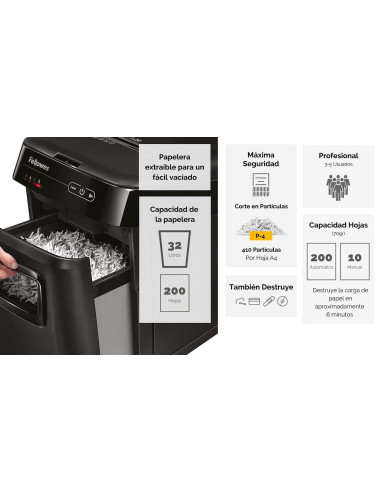 DESTRUCTORA FELLOWES AUTOMAX 200C