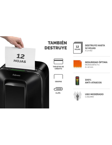 DESTRUCTORA FELLOWES LX201 NEGRA