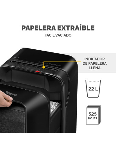DESTRUCTORA FELLOWES LX201 NEGRA