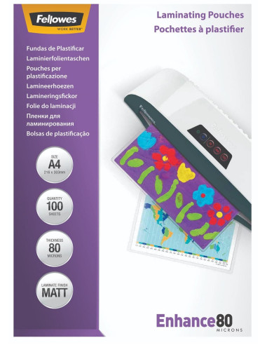 FUNDAS PLASTIFICAR A4 MATE 80 MICRAS...