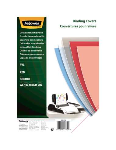 PORTADA PVC TRANSP. ROJA 200 MICRAS...