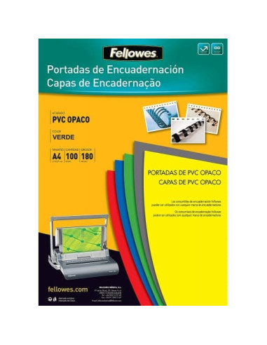 PORTADA PVC A4 OPACA VERDE FELLOWES...