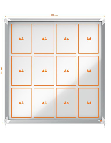 VITRINA PREMIUM MAGNÉTICA NOBO 12 x A4