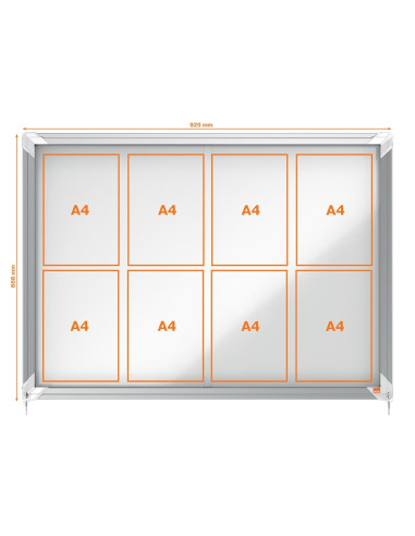 VITRINA PREMIUM MAGNÉTICA NOBO 8 x A4