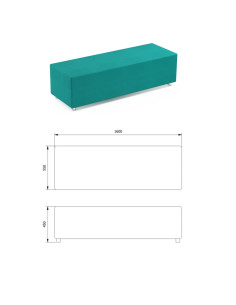 SOFÁ TUBE RECTANGULAR TURQUESA 2