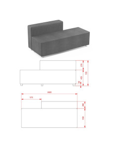 SOFÁ COMPLETE RESPALDO GRIS 2