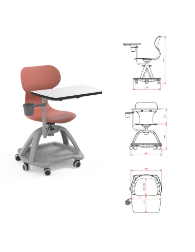 SILLA MIA TABLE ROJO TERRACOTA