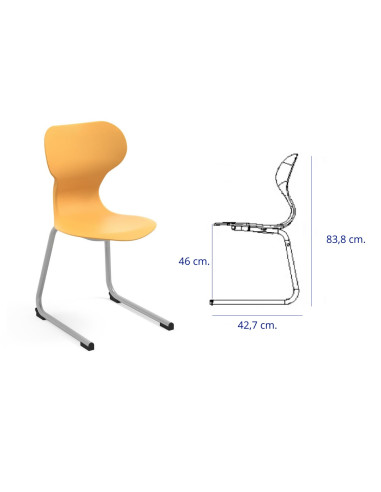 SILLA MIA CANTILVER TALLA 6 OCRE