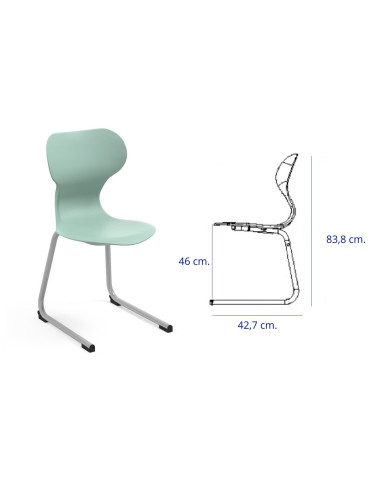 SILLA MIA CANTILVER TALLA 6 VERDE MINT