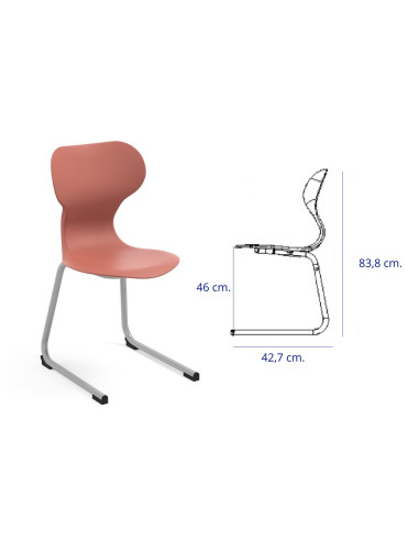 SILLA MIA CANTILVER TALLA 6 ROJO...