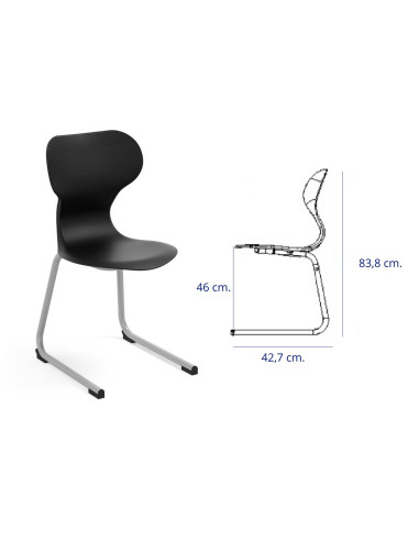 SILLA MIA CANTILVER TALLA 6 NEGRO