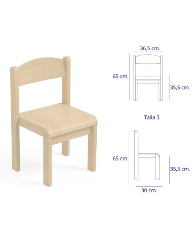 SILLA ZOE MADERA TALLA 3
