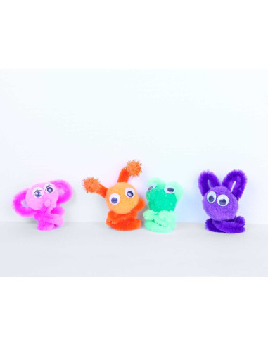 POMPONES BRILLANTES COLORES