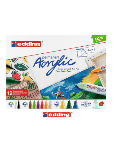 SET 12 ROTULADORES EDDING ACRILICOS