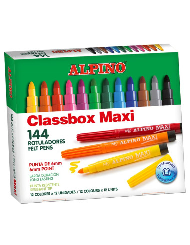 ROTULADOR ALPINO MAXI CLASSBOX 144 uds