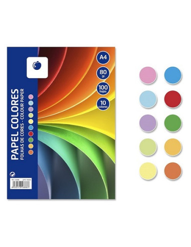 PAPEL A4 80 g 100 h COLORES Surtidos