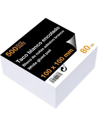 TACO NOTAS ENGOMADO 10 x 10 cm Blanco