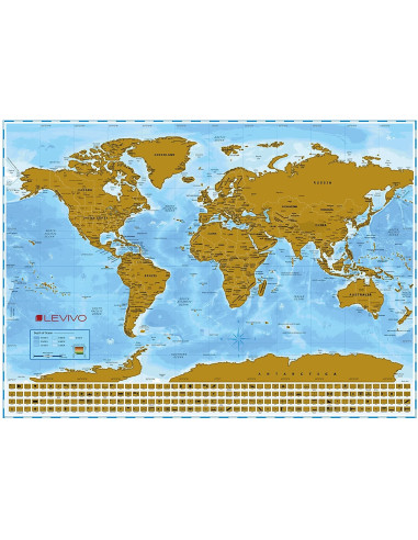 MAPAMUNDI RASCAR BANDERAS 82x59 cm.