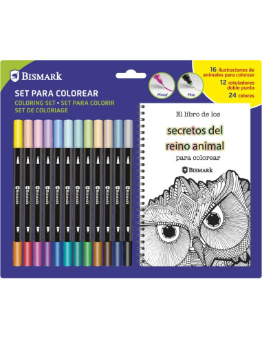 ROTULADORES DOBLES CON LIBRO MANDALAS...