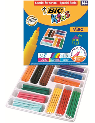 ROTULADOR BIC KIDS VISA 144 uds...