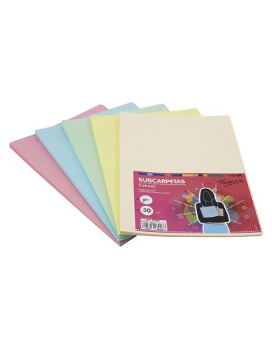 SUBCARPETAS FOLIO 50 uds PASTEL