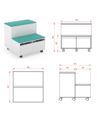GRADA MODULAR MOVE TURQUESA