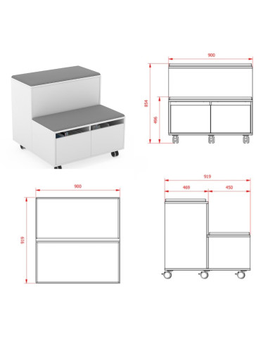 GRADA MODULAR MOVE GRIS