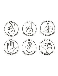 SELLOS MOTIVACIÓN MANOS 6 Uds. 2