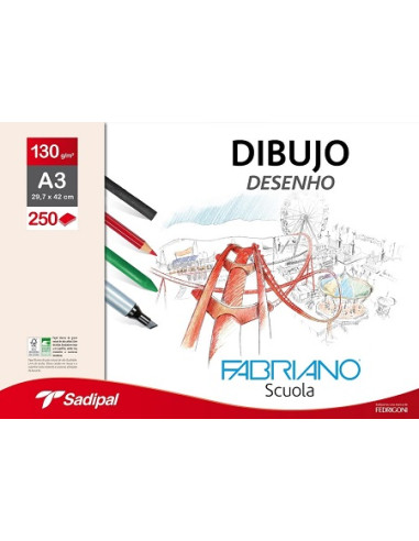 PAPEL DIBUJO FABRIANO A3 250 h