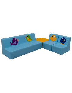 CONJUNTO SOFÁS CON PÁJAROS...