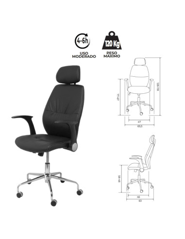 SILLÓN HUELVES SIMILPIEL NEGRO CON...