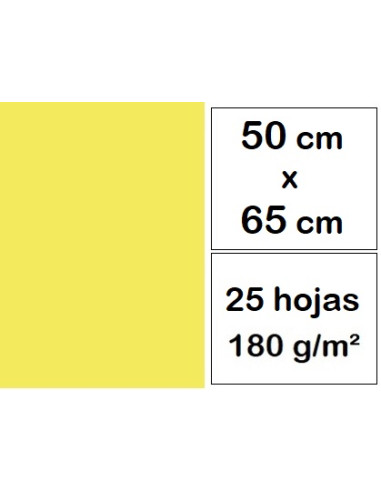 CARTULINAS 50x65 cm 25 h AMARILLO