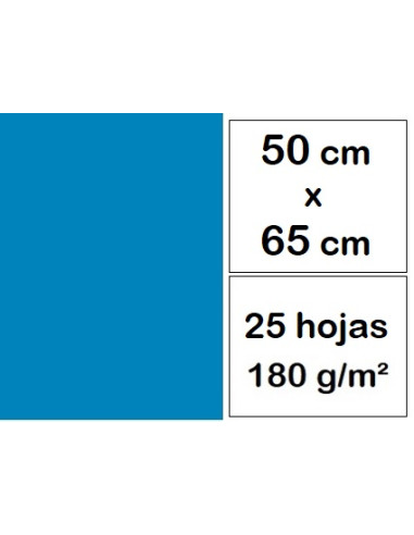 CARTULINAS 50x65 cm 25 h TURQUESA