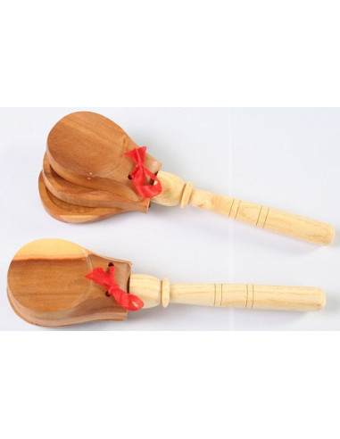 CASTAÑUELAS MADERA CON MANGO