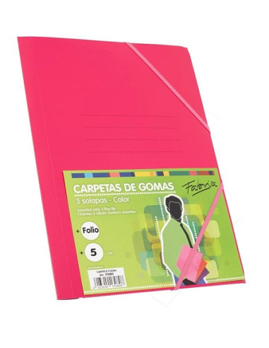 Carpeta Folio solapas cartón FUCSIA