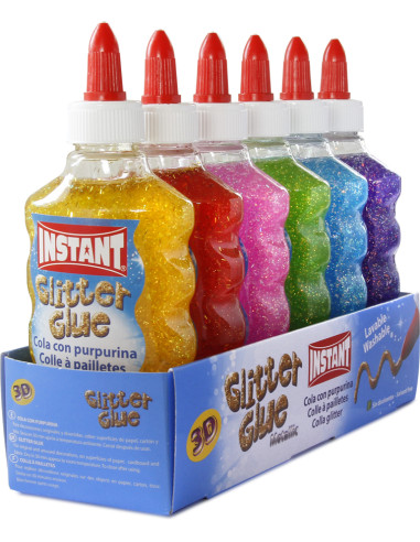 COLA GLITTER CON PURPURINA  6 uds