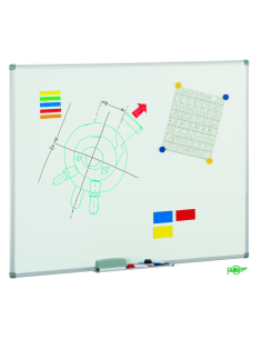 PIZARRA BLANCA MATE ACERO...