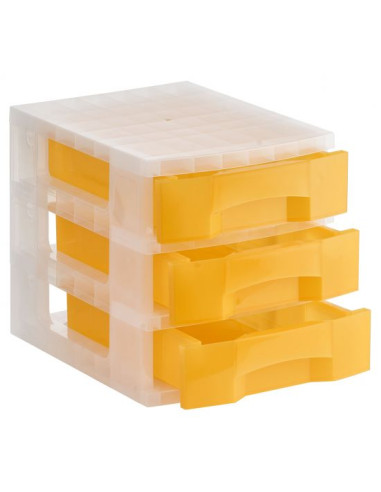 TORRE ALMACENAJE 3 CAJONES NARANJA