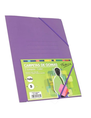 Carpeta Folio solapas cartón MORADA