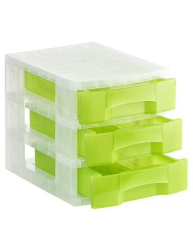 TORRE ALMACENAJE 3 CAJONES VERDE