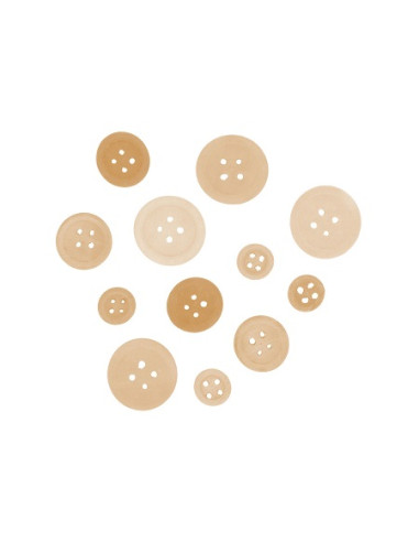 BOTONES MADERA NATURAL 30 Uds.