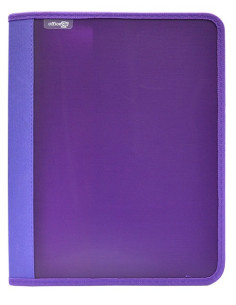 CARPETA ZIPPER ANILLAS MORADA