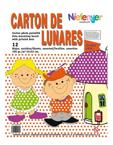 CARTÓN LUNARES NEÓN 24 x 32 cm. 12...