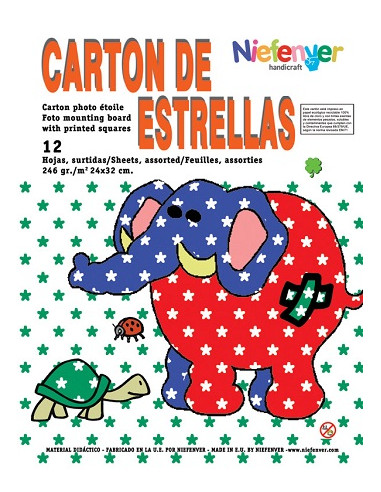 CARTÓN ESTRELLAS 24 x 32 cm. 12 LÁMINAS
