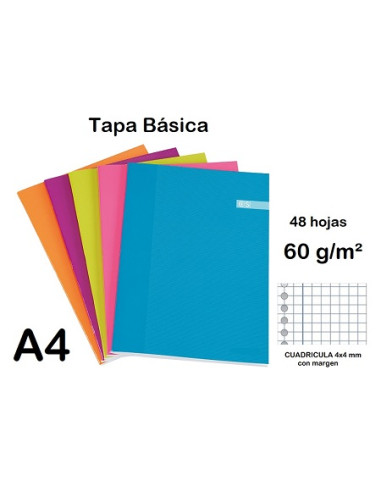 LIBRETA RCA A4 48 h CUADRO 4x4 mm