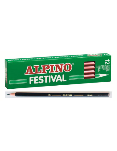 LÁPICES COLORES ALPINO 12 uds NEGRO