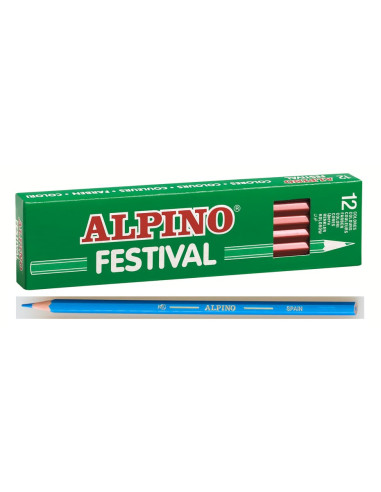 LÁPICES COLORES ALPINO 12 uds AZUL CLARO