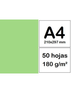 CARTULINAS A4 50 h VERDE...