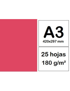 CARTULINAS A3 25 h FUCSIA