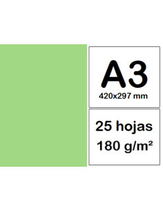 CARTULINAS A3 25 h VERDE...